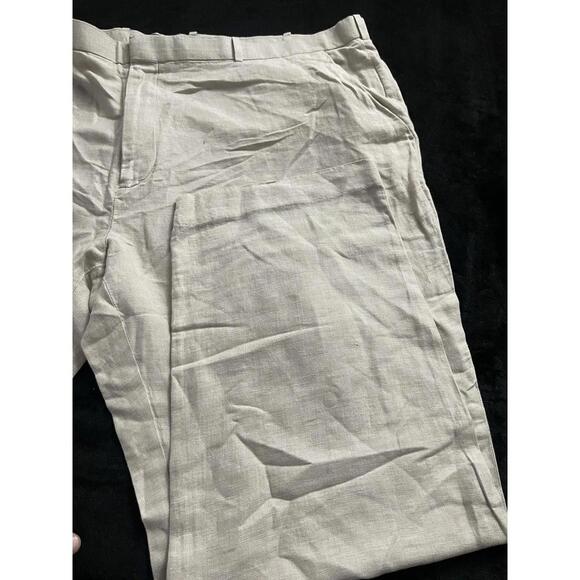 Mens Perry Ellis Linen Slacks Pants 48/32 Tan - Picture 5 of 8